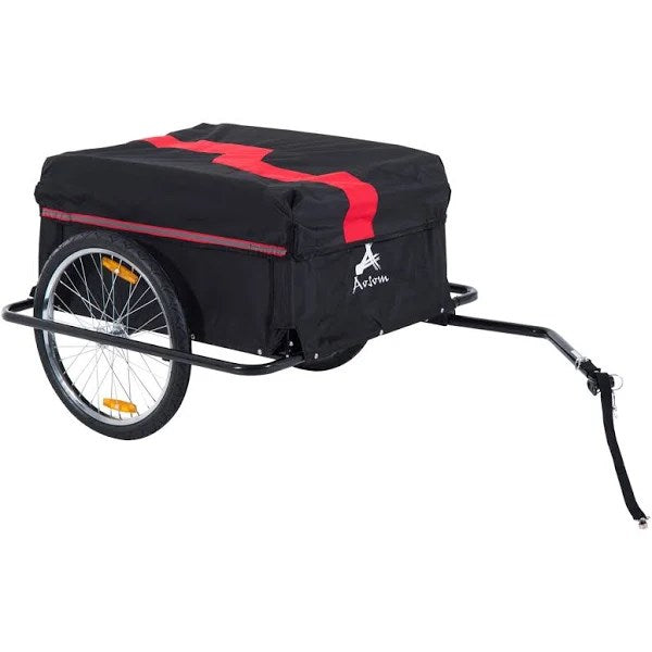 Aosom Elite II Bike Cargo and Luggage Trailer - Red/Black