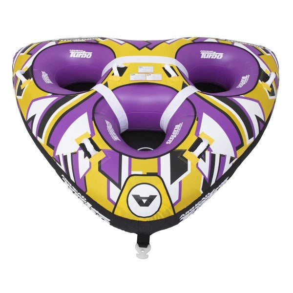Airhead AHTB-13 Turbo Blast 3 Person 81 107 inch Inflatable Boat Towable Water Inner Tubing Tube