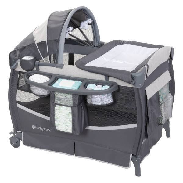 Baby Trend Deluxe II Nursery Center Portable Playard - Misty Gray