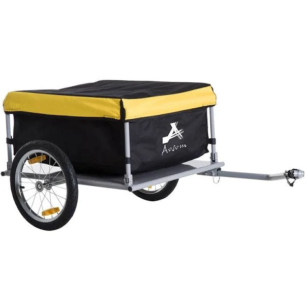 Aosom Elite Bike Cargo / Luggage Trailer - Yellow / Black