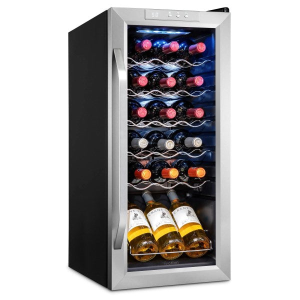 Ivation 18-Bottle Compressor Freestanding Wine Cooler Refrigerator - Stainless Steel