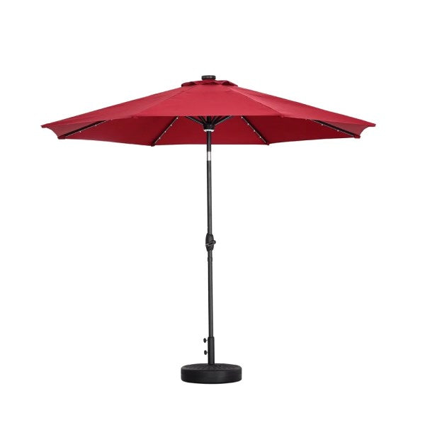 Ainfox 10ft Outdoor Patio Solar Umbrella for Garden,Backyard,Pool - Red