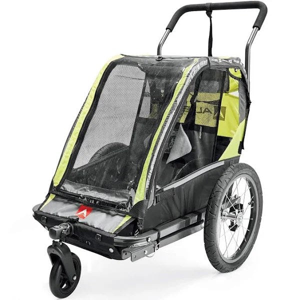 Allen Sports Deluxe Steel 1-Child Bicycle Trailer and Stroller, Green