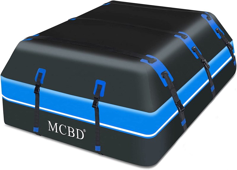 Rooftop Cargo Carrier, 21 Cubic Feet Soft-Shell Waterproof Car Roof Luggage Bag for All Vehicles SUV with/without Rails, Includes 10 Reinforced