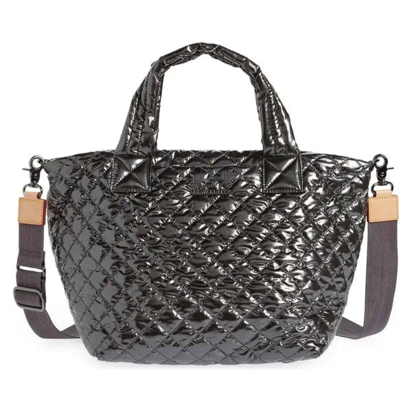MZ Wallace Anthracite Metallic Lacquer Tiny Metro Tote