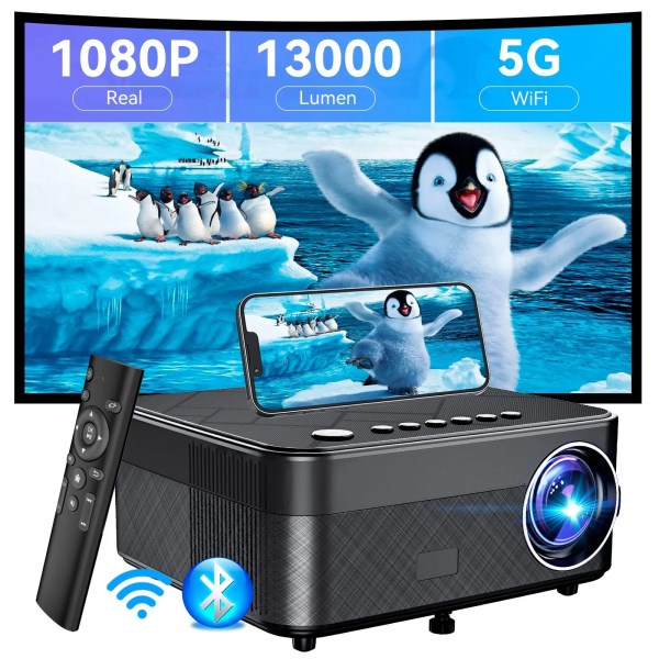 2022 4K FHD WiFi Projector,Bluetooth Projector, 200 Portable Movie Projector, Upgrade 500ANSI Home Theater Video Projector Compatible with Hdmi,