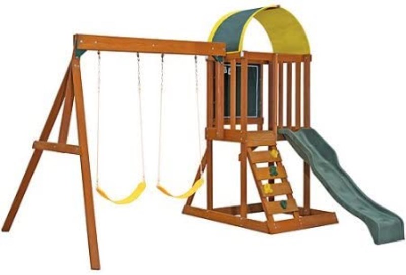 Kidkraft Ainsley Wooden Swing Set / Playset, Brown
