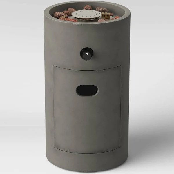 17 Pipestone Outdoor Fire Column - Gray - Project 62