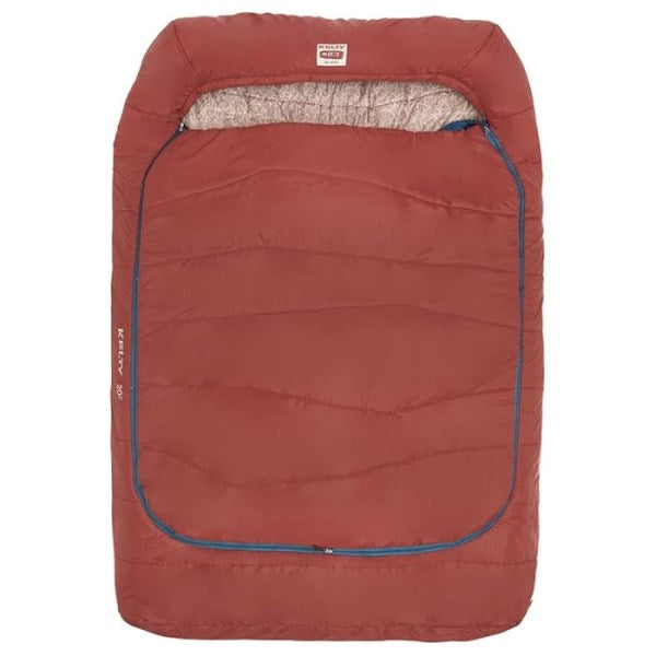 Kelty Tru.Comfort Doublewide 20 Degree Sleeping Bag - Two Person Synthetic Camping Sleeping Bag for Couples & Family Camping Fired Brick