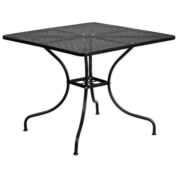 Flash Furniture 35.5 Square Indoor-Outdoor Steel Patio Table Gold