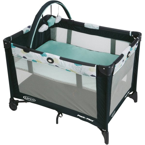 Graco Pack N Play Playard with Automatic Folding Feet - Stratus , Gray