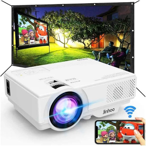 WiFi Mini Projector, 100 Projector Screen, Outdoor Movie Projector