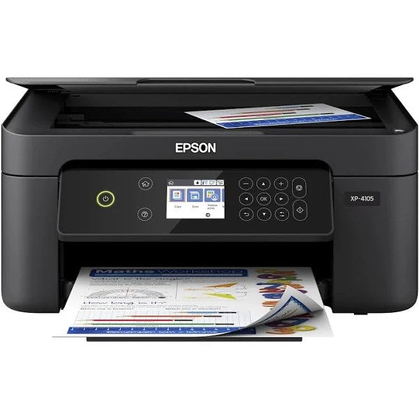 Epson Expression Home XP-4105 Wireless All-in-One Color Inkjet Printer for Home Office, Black - Print Copy Scan - 2.4 Color LCD, 10.0 ipm, 5760 x