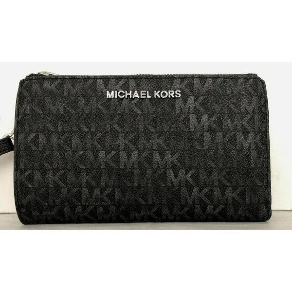 Michael Kors Bags | Michael Kors Double Zip Jet Set Wallet Wristlet | Color: Black/Silver | Size: Os | Kristinlight s Closet