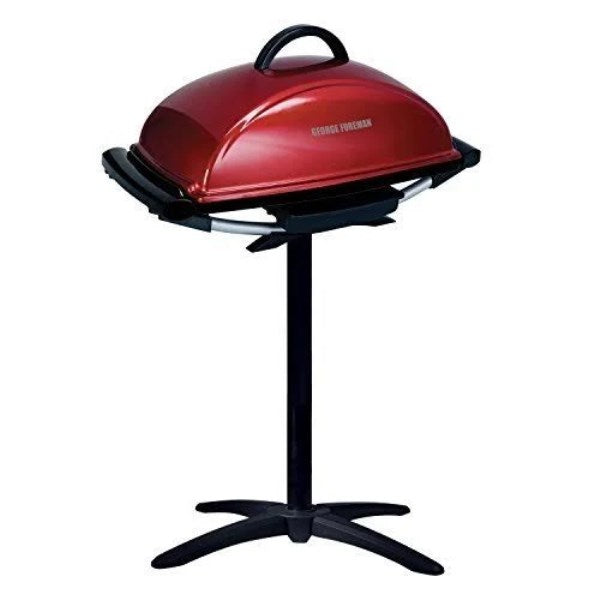George Foreman 12-Serving Indoor/Outdoor Rectangular Electric Grill, Red, GFO201