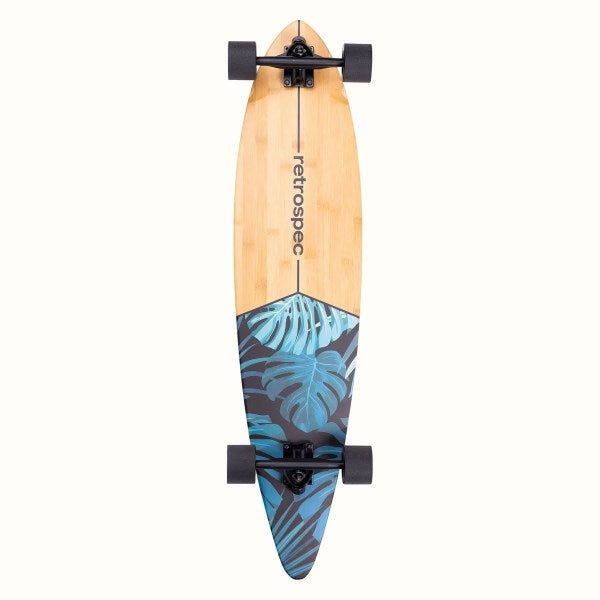 Retrospec Zed Dark Tropics 41 Pintail Longboard Complete with Skate Tool