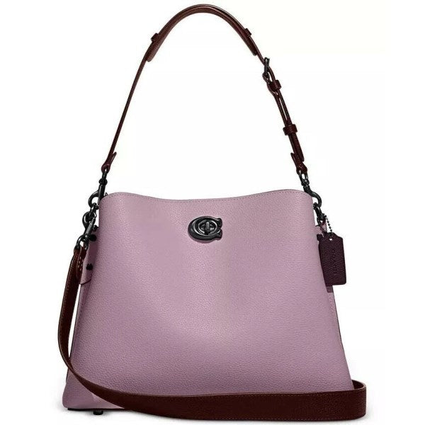 Coach Willow Pebble Leather Shoulder Bag - Ice Purple Multi/Pewter