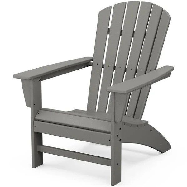 Polywood Grant Park Traditional Curveback Adirondack Chair in Slate Grey