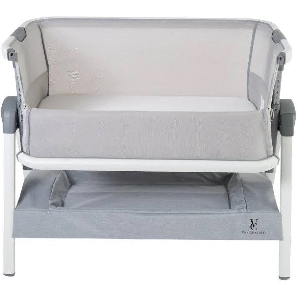 Venice Child California Dreaming Portable Bedside Bassinet in Gray