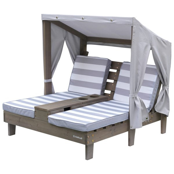 Kidkraft Double Chaise Lounge with Cup Holders - Gray