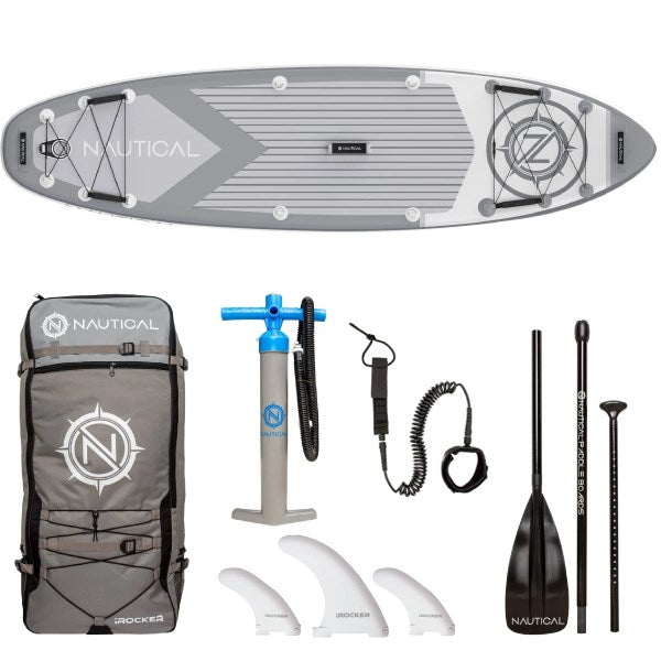 iROCKER Cruiser Inflatable Stand Up Paddle Board Kit - Gray