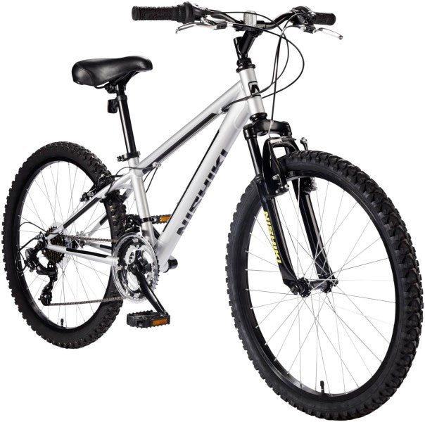 Nishiki Boys Pueblo 24 Mountain Bike, 24 in., Silver/Black/Yellow