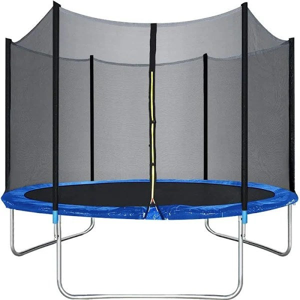 Bestmassage 10 ft Trampoline with Enclosure Net Outdoor Fitness Trampoline PVC Spring Cover