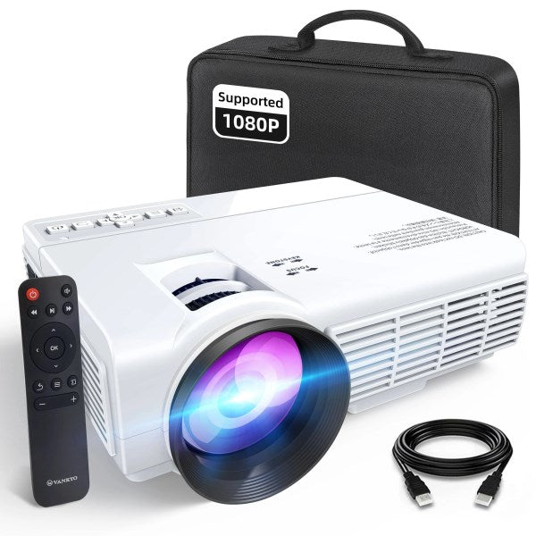 2022 Upgraded 7500 Lumens Mini Projector 1080p Supported Portable Movie Outdoor Projector 50000 Hrs LED Lamp Life Compatible with TV Stick HDMI VGA