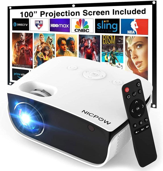 Outdoor Projector, Mini Projector with 100 Screen, 1080p and 240 White
