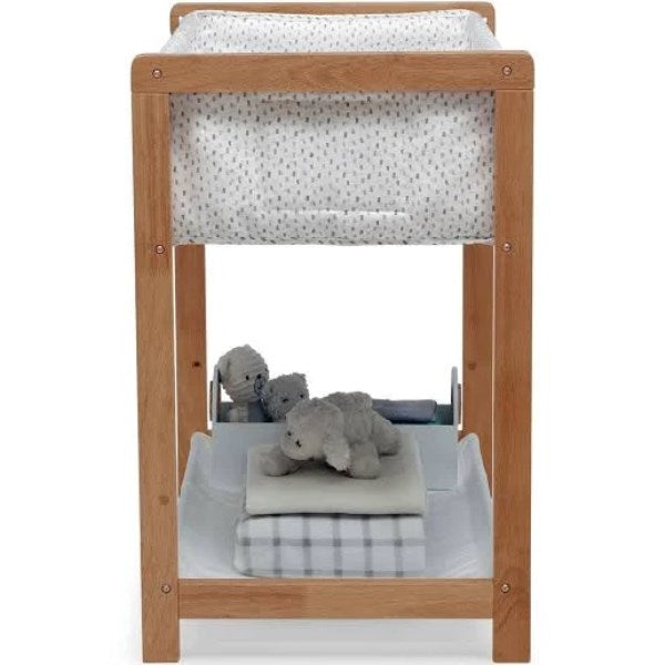 Delta Children Classic Wood Bedside Bassinet Sleeper, Portable Crib with High-end Wood Frame, Paint Dabs