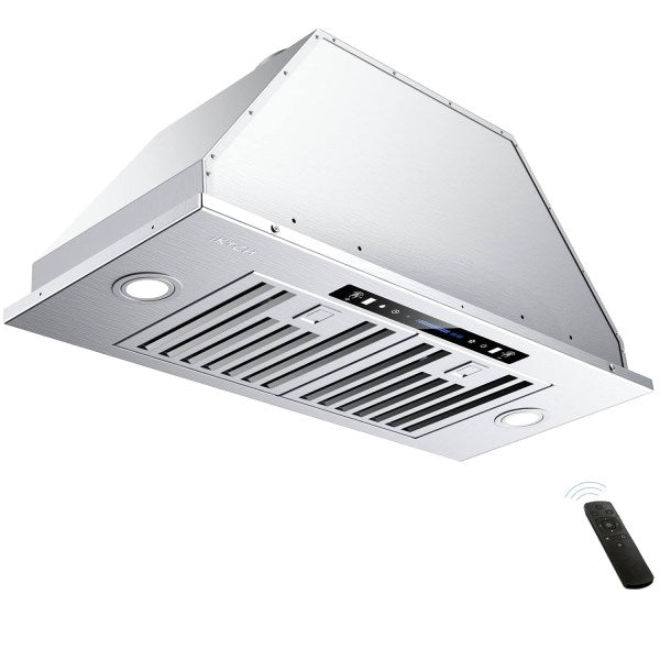 IKTCH Convertible Range Hood 36 Built in Insert 900 CFM Ducted Ductless Lights
