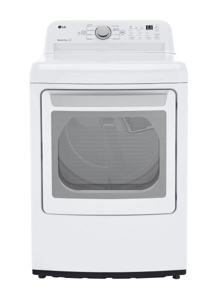LG - 7.3 Cu ft Electric Dryer with Sensor Dry - White