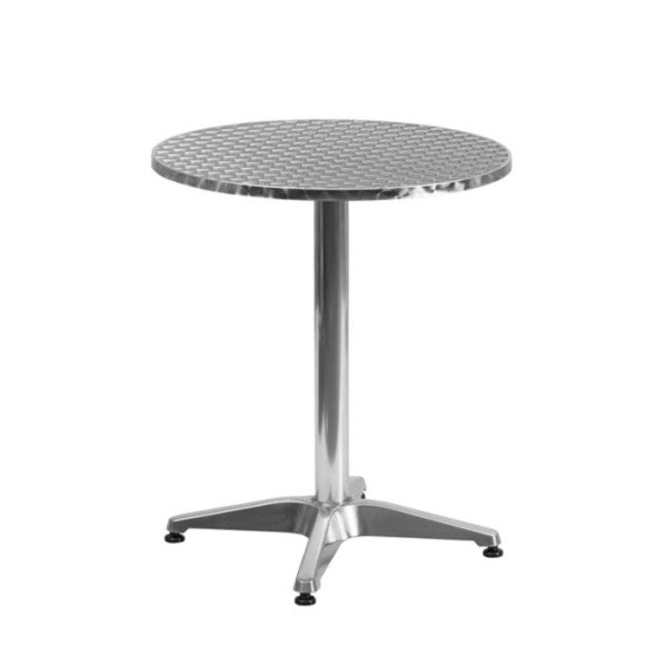 Flash Furniture 23.5 Round Aluminum Indoor-Outdoor Table with Base