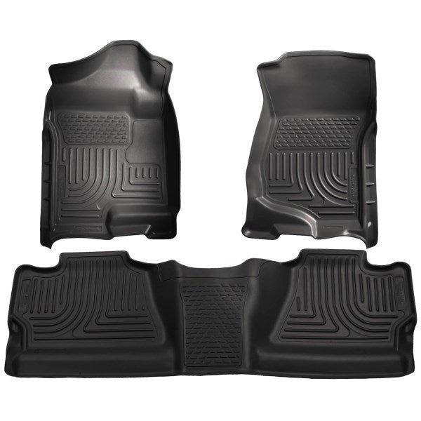 Husky Liners 98201 Combo Front & Back Weatherbeater Floor Liners, Black