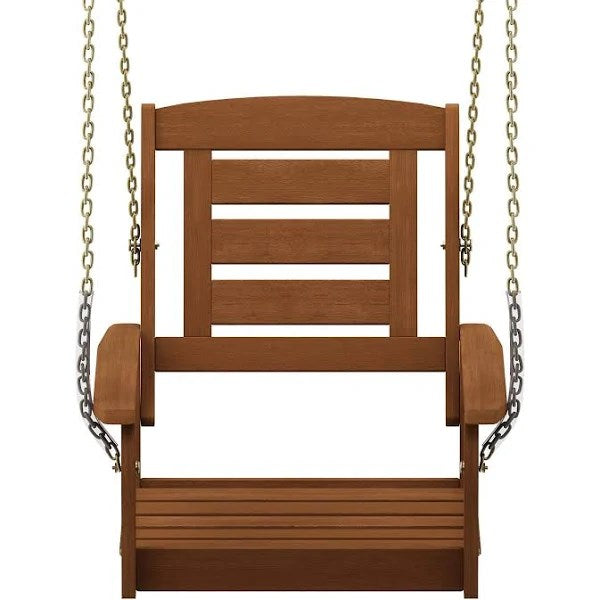 Furinno Tioman Hardwood Single Hanging Porch Swing with Chain