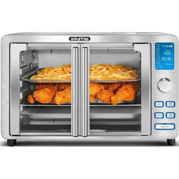 Gourmia 9-Slice Digital Air Fryer Oven with 14 One-Touch Cooking Functions and Auto French Doors