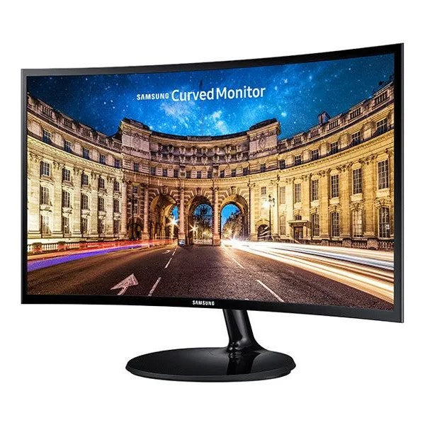 Samsung - 390 Series 24 LED Curved FHD FreeSync Monitor - High Glossy Black