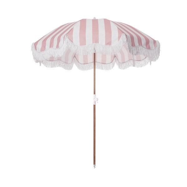 Business & Pleasure Co - Holiday Beach Umbrella - Pink Crew Stripe
