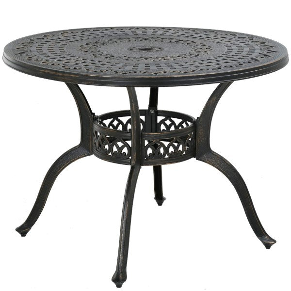 Patio Table Patio Dining Table Outdoor Dining Table Wrought Iron Patio Furniture Outdoor Table Weather Resistant, Black