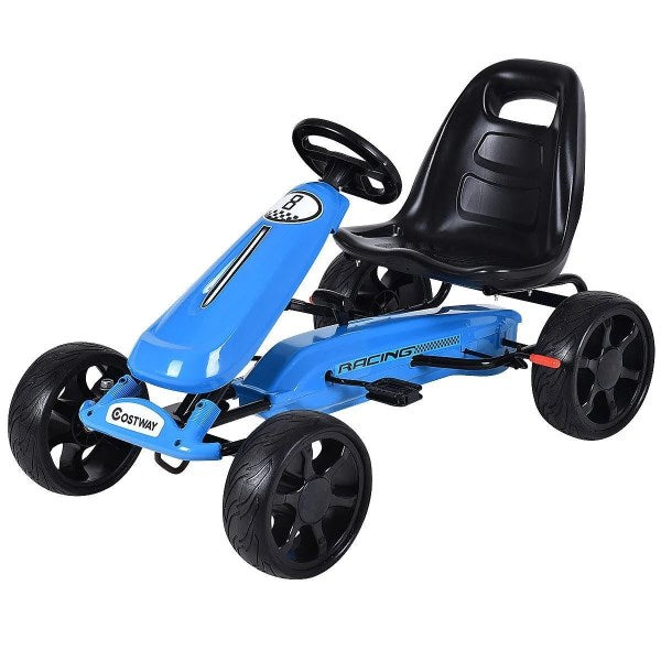 Outdoor Kids 4 Wheel Pedal Powered Riding Kart Car - Black
