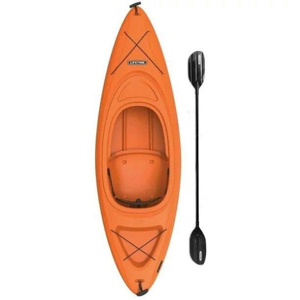 Lifetime Pacer 8 Ft Sit-in Kayak Paddle Orange 1 Person Fishing