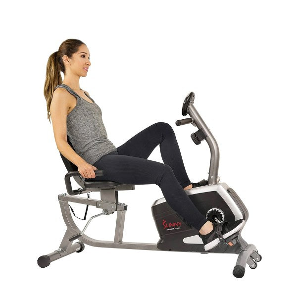 Sunny Health & Fitness Easy Adjustable Seat Magnetic Recumbent Exercise Bike