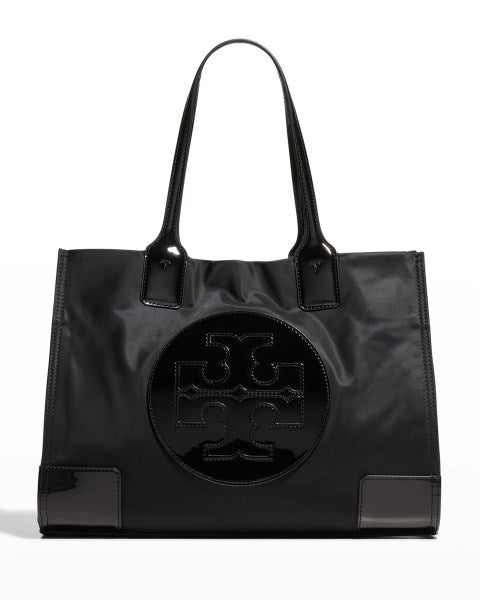 Tory Burch Ella Mini Nylon Tote - Patent Black