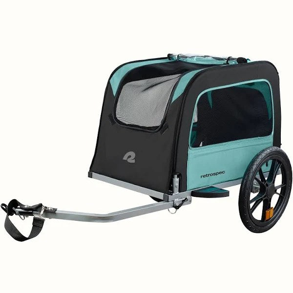 Retrospec Rover Waggin Dog Bike Trailer - Small & Medium Sized Dogs Bicycle Carrier - Foldable Frame with 16 inch Wheels (Blue Ridge)