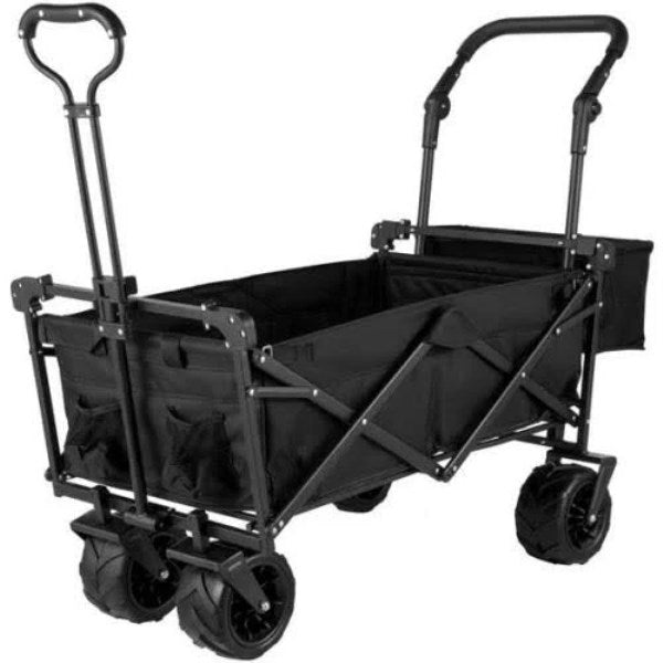 Vevor Folding Wagon Cart, Collapsible Folding Garden Cart Shade Beach Utility