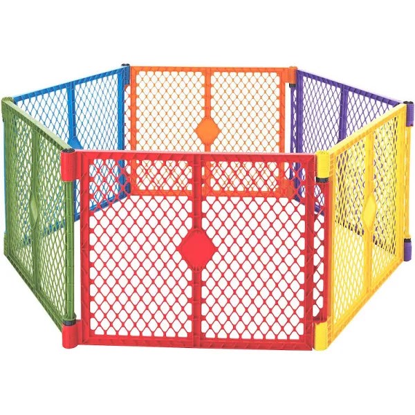 North States Superyard Colorplay 6-Panel Freestanding Gate