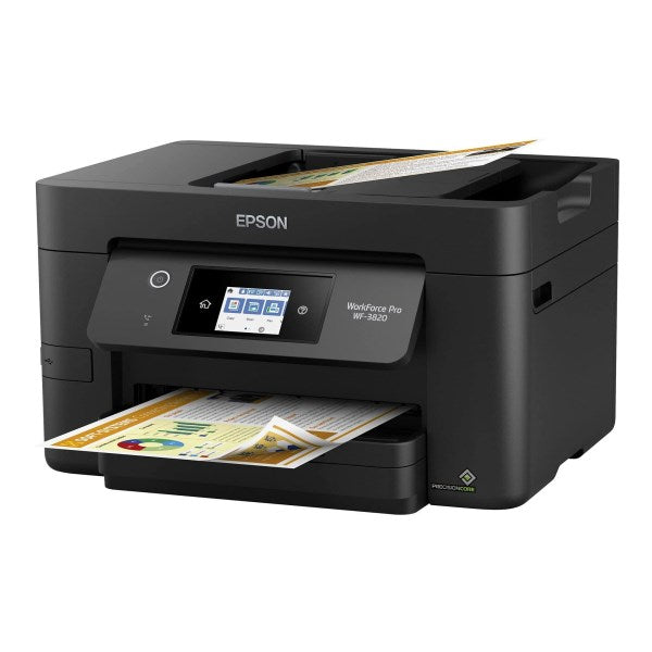 Epson WorkForce Pro WF-3820 All-in-One Wireless Color Inkjet Printer - Print Scan Copy Fax- 21 ppm, 4800 x 2400 dpi, 2.7 Touchscreen, Auto 2-Sided