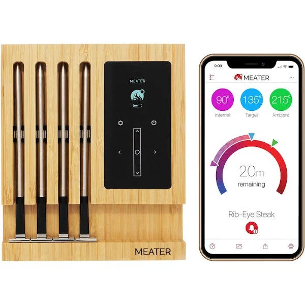 Meater Block Premium Wireless Smart Meat Thermometer for The Oven Grill Kitchen BBQ Smoker Rotisserie with Bluetooth and WiFi Digital Connectivity