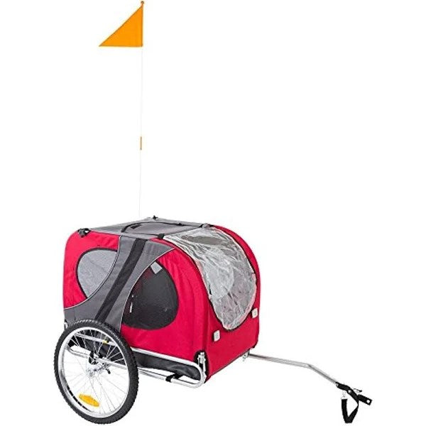 Rage Powersports Red Pull-Behind Dog Bicycle Trailer Pet Carrier