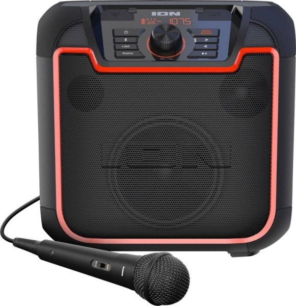 Ion Audio - Sport- All-Weather Rechargeable Portable Bluetooth Speaker - Black/Orange